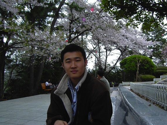 In Korea under the cherry blossoms at 23 (24?).